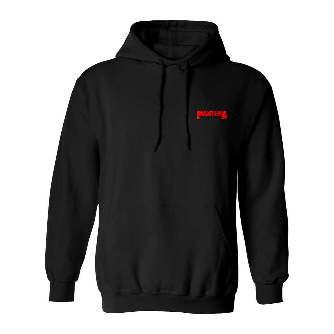 Embroidered Red Pantera Logo Hoodie