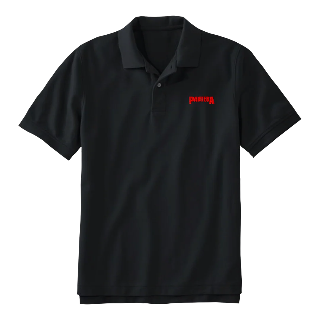 Embroidered Red Pantera Logo Polo
