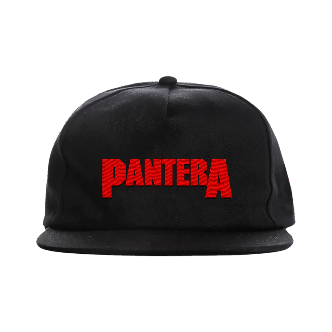 Embroidered Red Pantera Logo Snapback Hat